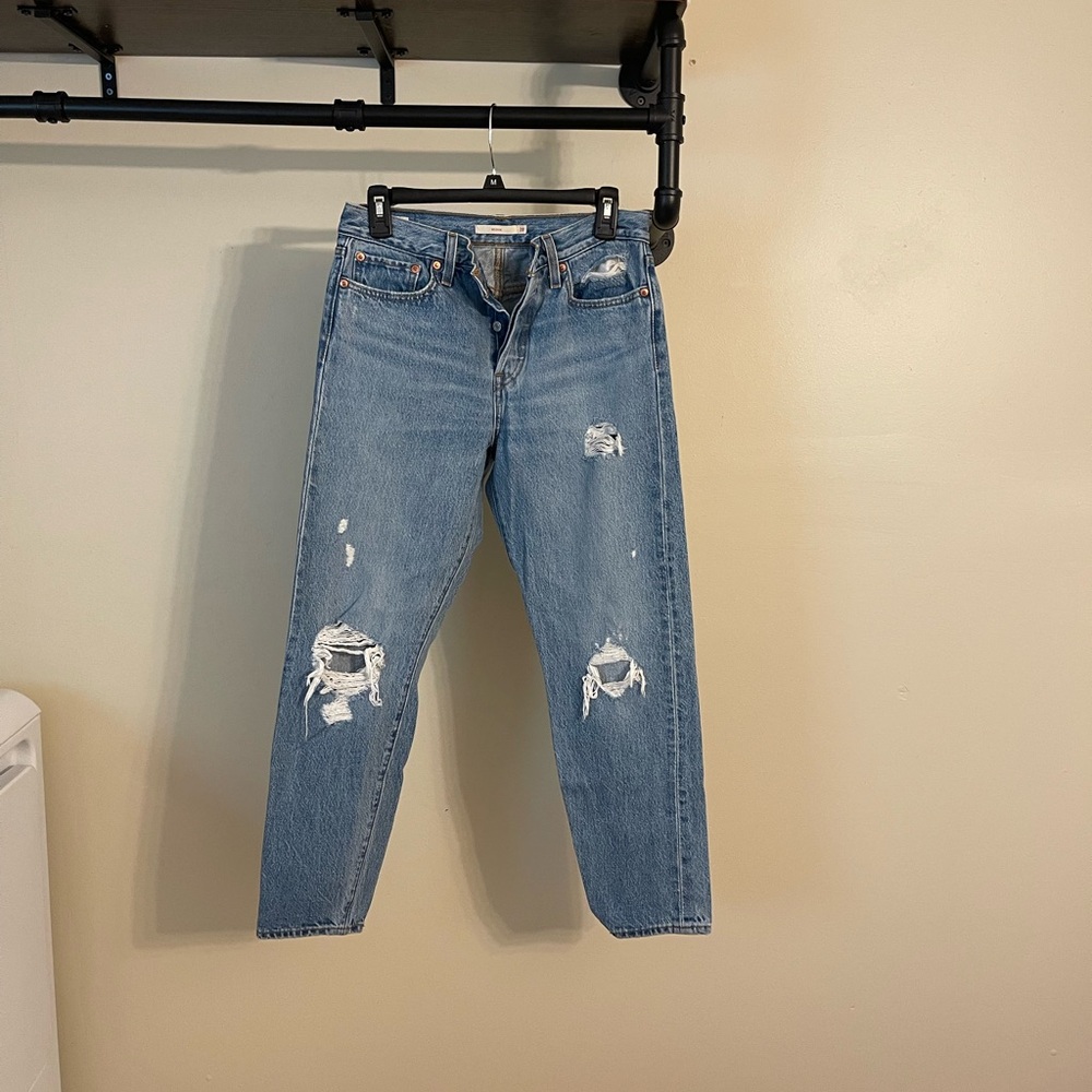 Levi's Light Blue Distressed Boyfriend Jeans